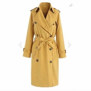 SALE💰Yellow belted trench coat from Chicwish